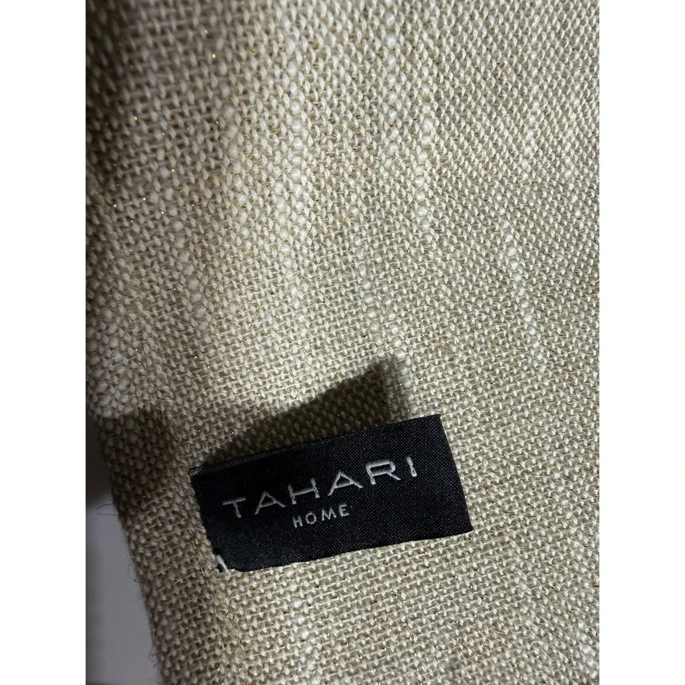 Tahari Set Of 2 Table Runners Neutrals/golds Embroidered‎ 14